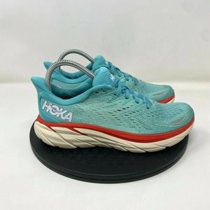 Hoka One One Clifton 8 Running Shoes Womens Size 7.5 Teal Blue Athletic Sneakers
